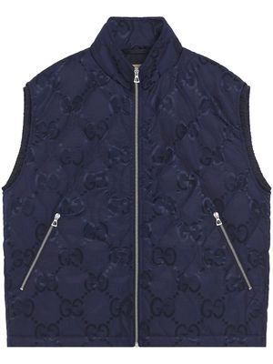 Gucci Jumbo-GG-print quilted gilet - Blue