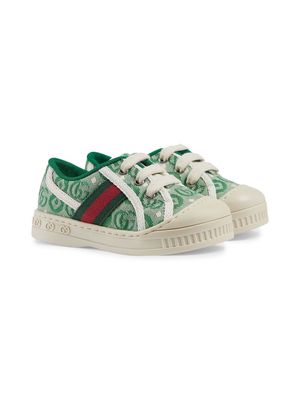 Gucci Kids 1977 GG-pattern sneakers - Green