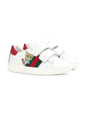 Gucci Kids Ace cat-embroidered sneakers - White