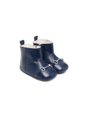 Gucci Kids Aisha horsebit-buckle boots - Blue