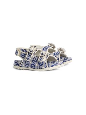 Gucci Kids all-over GG-print sandals - Blue