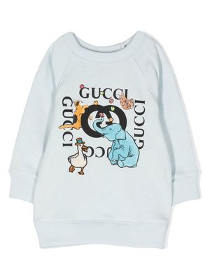 Gucci Kids animal logo-print sweatshirt - Blue