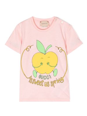 Gucci Kids 'As sweet as Spring' logo-detail T-shirt - Pink