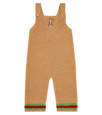 Gucci Kids Baby embroidered wool overalls