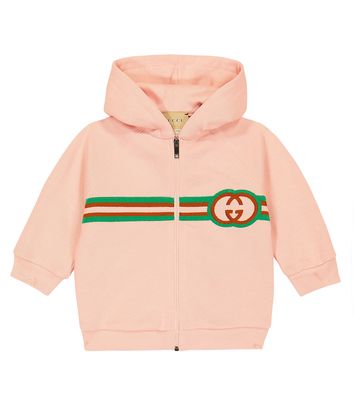 Gucci Kids Baby Web embroidered cotton hoodie