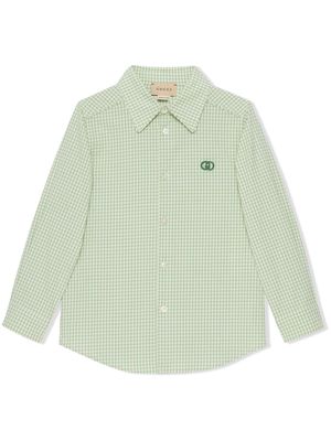 Gucci Kids check-print shirt - Green