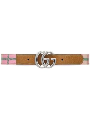 Gucci Kids checked Double G belt - Brown