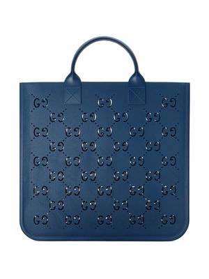 Gucci Kids cut-out GG shopping bag - Blue