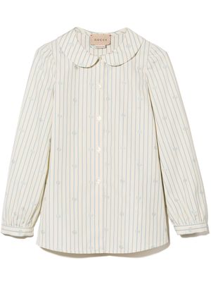 Gucci Kids Double G collared buttoned shirt - Neutrals