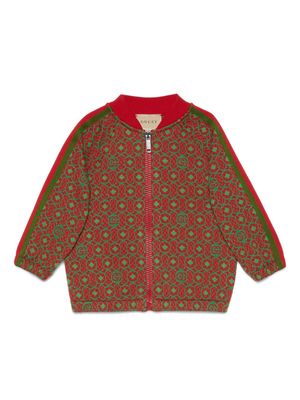 Gucci Kids Double G intarsia-knit jacket - Red