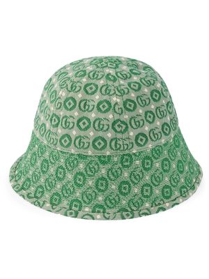 Gucci Kids Double G jacquard cotton hat - Green