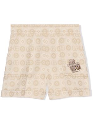 Gucci Kids Double G jacquard shorts - White