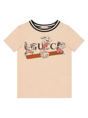 Gucci Kids Double G-logo cotton T-shirt - Neutrals