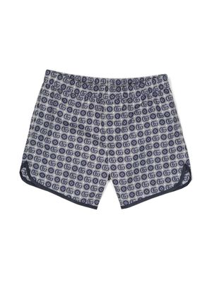 Gucci Kids Double G logo-print shorts - Blue