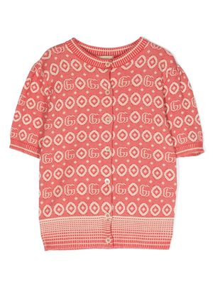 Gucci Kids Double-G-pattern ribbed cardigan - Neutrals