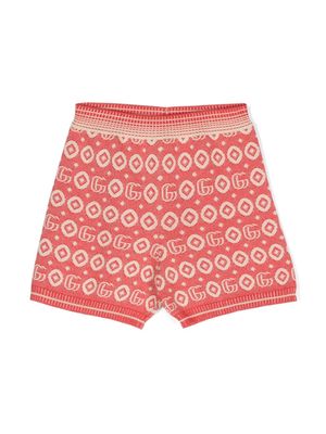 Gucci Kids Double-G-pattern ribbed shorts - Red