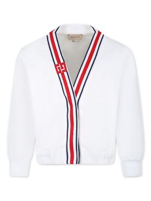 Gucci Kids Double-G V-neck cardigan - White