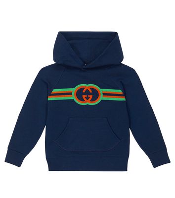 Gucci Kids Embroidered cotton jersey hoodie