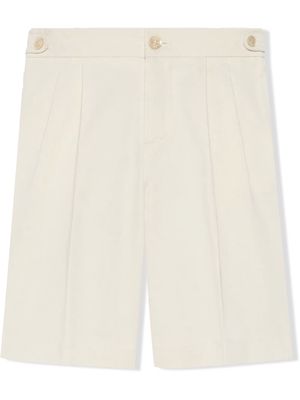 Gucci Kids embroidered gabardine shorts - White