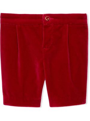 Gucci Kids fitted velvet shorts - Red