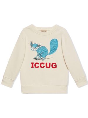 Gucci Kids Freya Hartas cotton sweatshirt - White