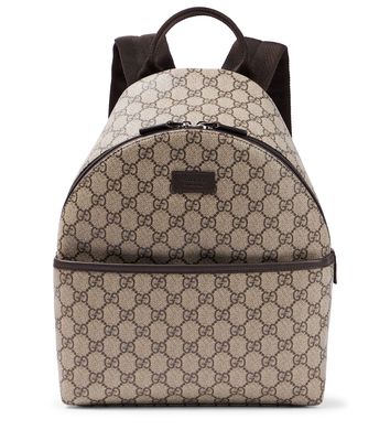 Gucci Kids GG canvas leather-trimmed backpack