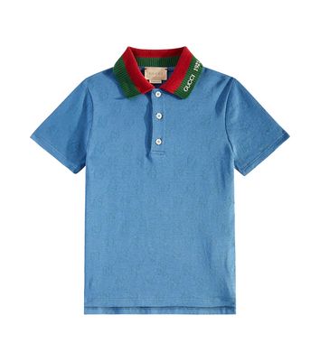 Gucci Kids GG cotton jacquard polo shirt