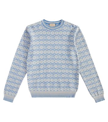 Gucci Kids GG crewneck cotton jacquard sweater