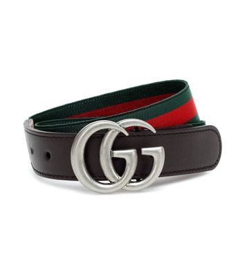 Gucci Kids GG leather-trimmed belt