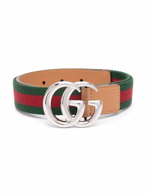 Gucci Kids GG logo-plaque belt - Green