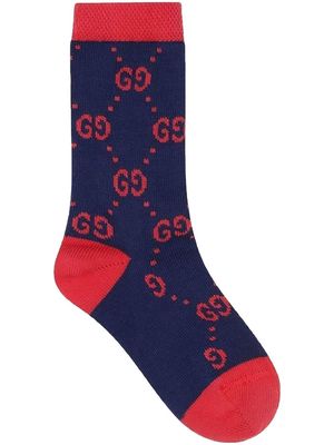 Gucci Kids GG monogram cotton socks - Blue