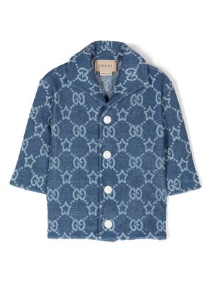 Gucci Kids GG-monogram terry-cloth shirt - Blue