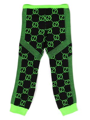 Gucci Kids GG-Supreme knitted trousers - Green
