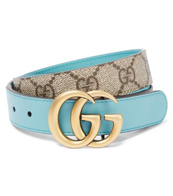 Gucci Kids GG Supreme leather-trimmed belt