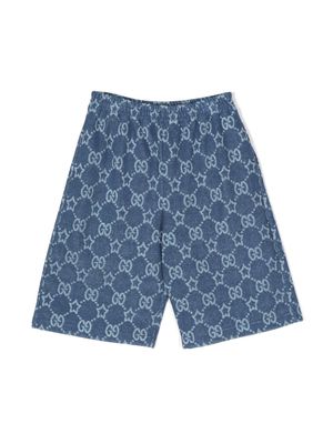 Gucci Kids GG Supreme towelling shorts - Blue