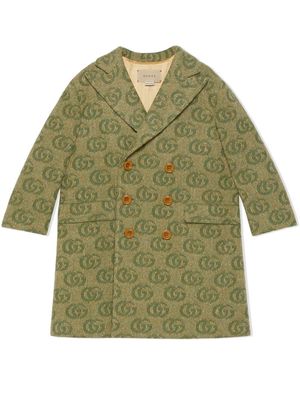 Gucci Kids GG wool double-breasted coat - Green