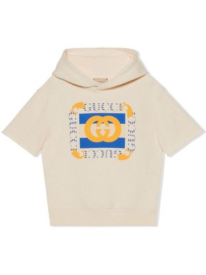Gucci Kids graphic-print cotton hoodie - White