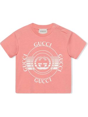 Gucci Kids Gucci disk-print T-shirt - Pink