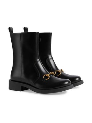 Gucci Kids Horsebit-detail ankle boots - Black