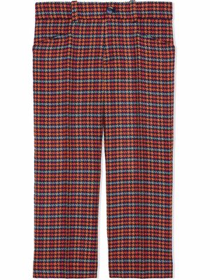 Gucci Kids houndstooth-check wool trousers - Blue
