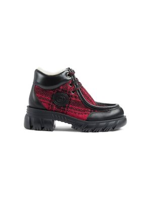Gucci Kids Interlocking G check ankle boots - Red