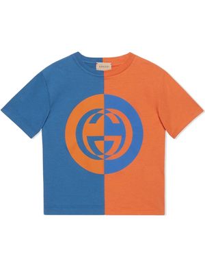 Gucci Kids Interlocking G cotton T-shirt - Blue
