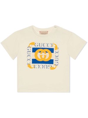 Gucci Kids Interlocking G cotton T-shirt - Neutrals