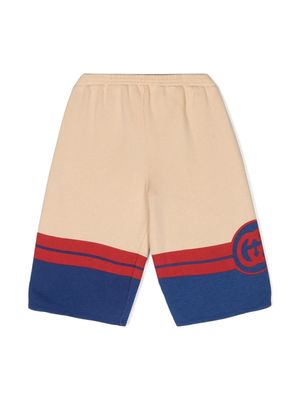 Gucci Kids Interlocking G-logo cotton shorts - Neutrals