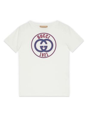 Gucci Kids Interlocking G logo print T-shirt - White