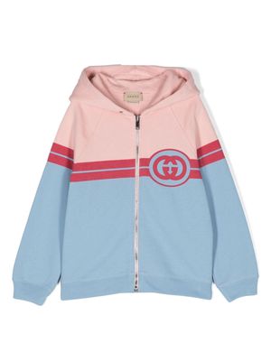 Gucci Kids Interlocking G-print zipped-up hoodie - Pink