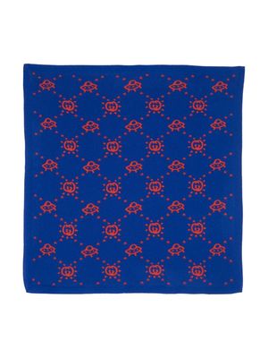 Gucci Kids Interlocking G UFO-motif wool blanket - Blue