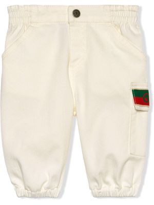 Gucci Kids jacquard knit-logo jeans - White