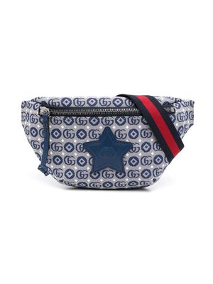 Gucci Kids jacquard logo-patch belt bag - Blue