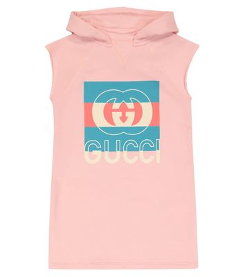 Gucci Kids Logo cotton jersey hooded dress